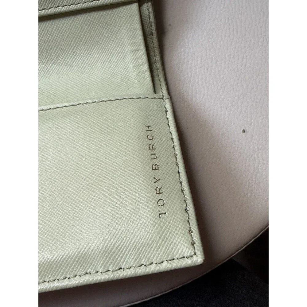 Tory Burch Robinson Floral Perforated Medium Wallet Mint Julep - Picture 8 of 16